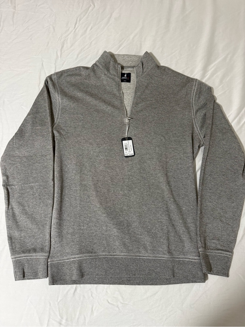 NWT Men's Johnnie O Quarter-Zip Pullover Sweater - Gray